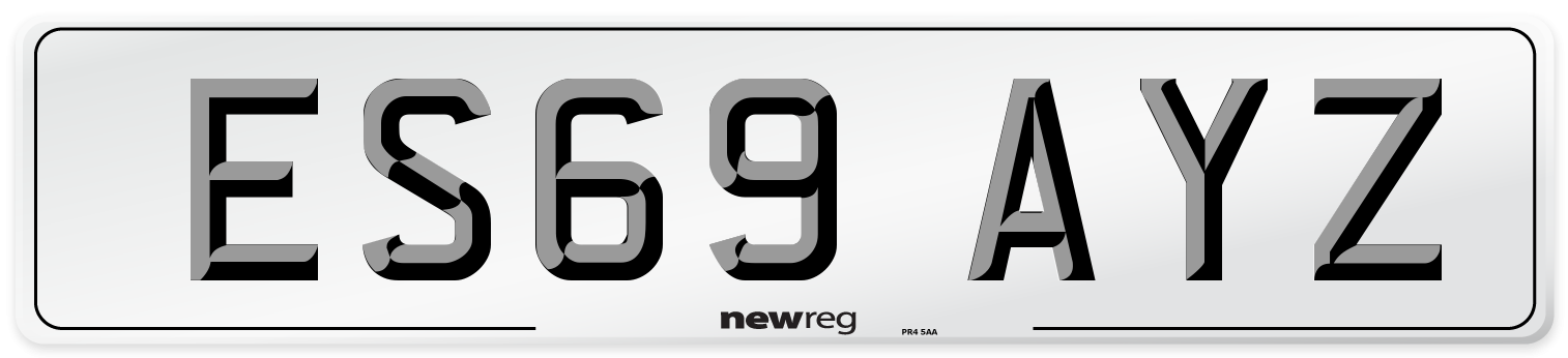ES69 AYZ Number Plate from New Reg